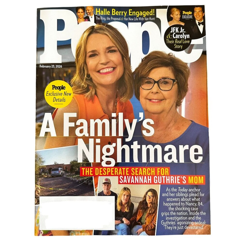People Magazine February 23 2026 Savannah Nancy Guthrie JFK Jr Carolyn Bissette